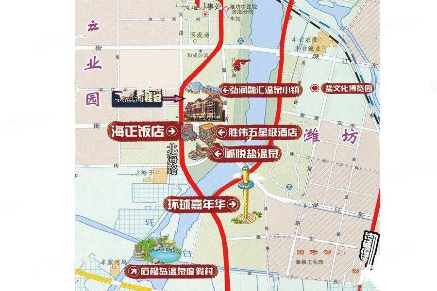 潍坊滨海经济开发区滨海桂冠周边及交通图30- 吉屋网