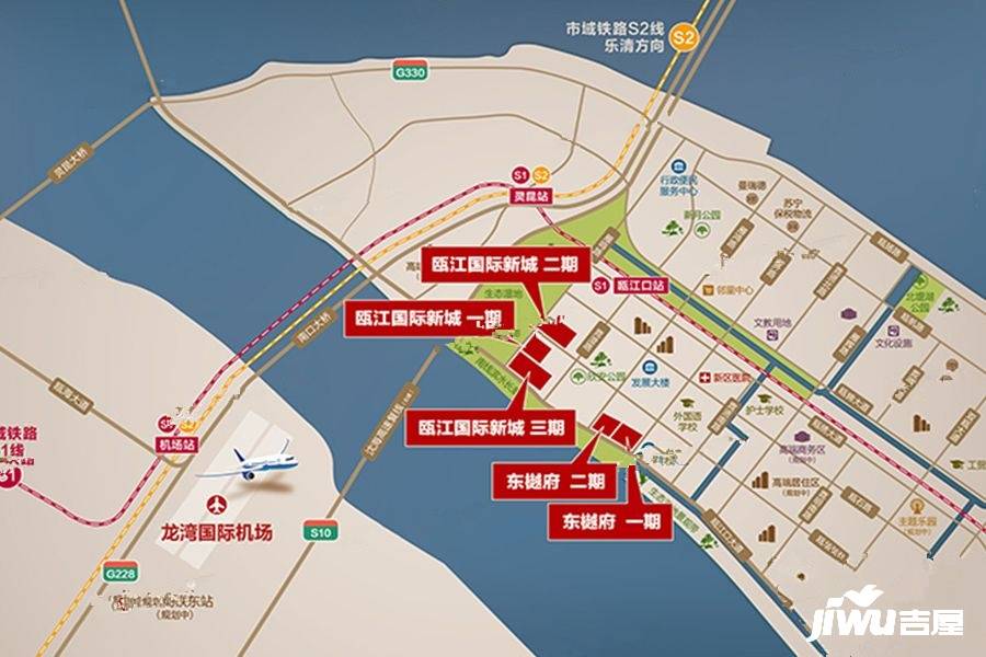 温州洞头区瓯江国际新城丨东樾府周边及交通图2- 吉屋