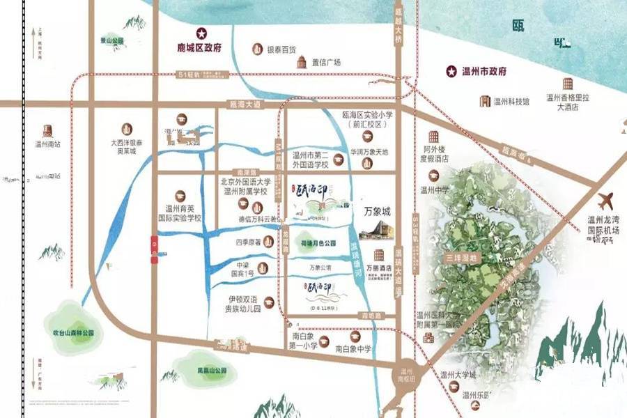 中南瓯海印象南府位置交通图