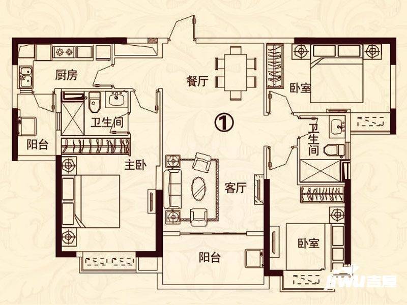 襄阳恒大名都一期10号楼1户型