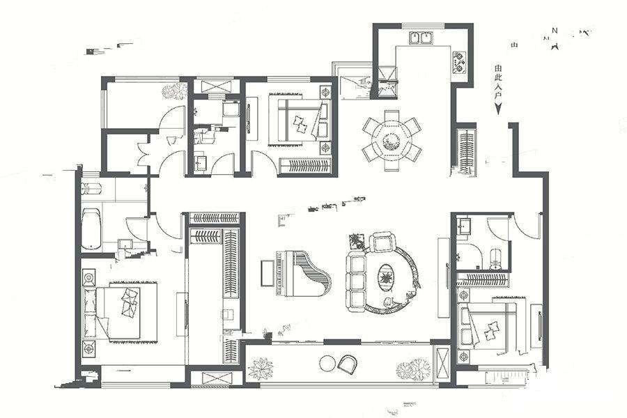 扬州中海世玺a户型户型图_首付金额_4室2厅2卫_170.0平米 吉屋网