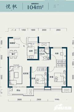 洋房标准层104平米户型