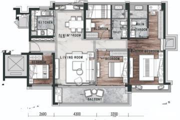 建面143平方四房两厅c户型