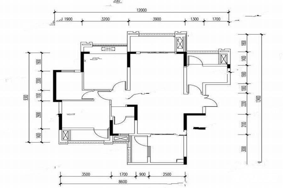 成都香楠国际h2户型图_首付金额_3室2厅2卫_92.12平米 - 吉屋网