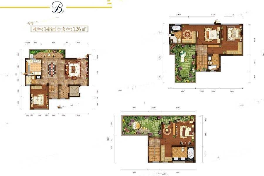 协信敬澜山源山叠墅b4户型图