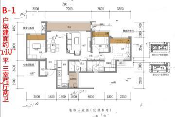 (老盘加推)保利大国璟3房户型户型图