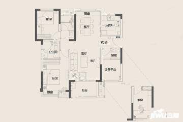 (在售)雅居乐新乐府3房户型户型图