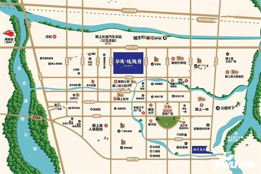 颍上华鸿珑樾府位置交通图