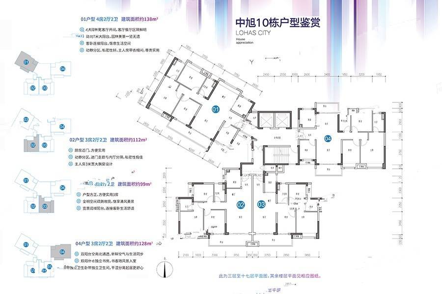 韶关保利大都会中旭10栋户型户型图_首付金额_3室2厅2卫_112.