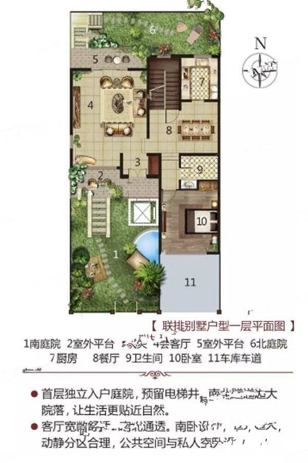 烟台天越湾联排别墅一层平面图户型图_首付金额_4室33