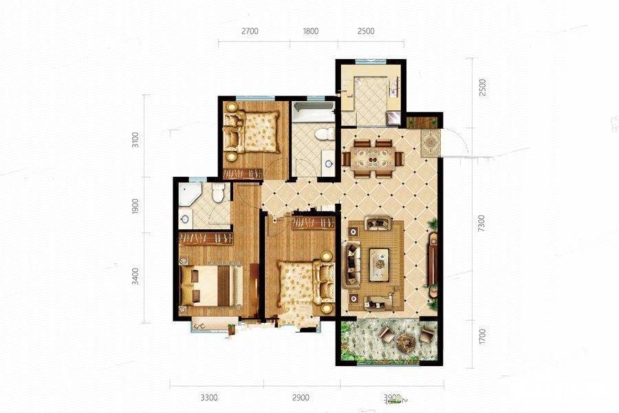 济南绿地国际城佳荷明都a1户型户型图_首付金额_3室22