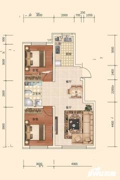 万龙银河城2房2厅1卫户型图