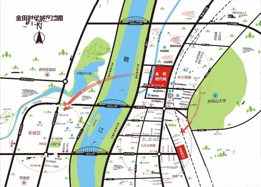 金田时代城位置交通图