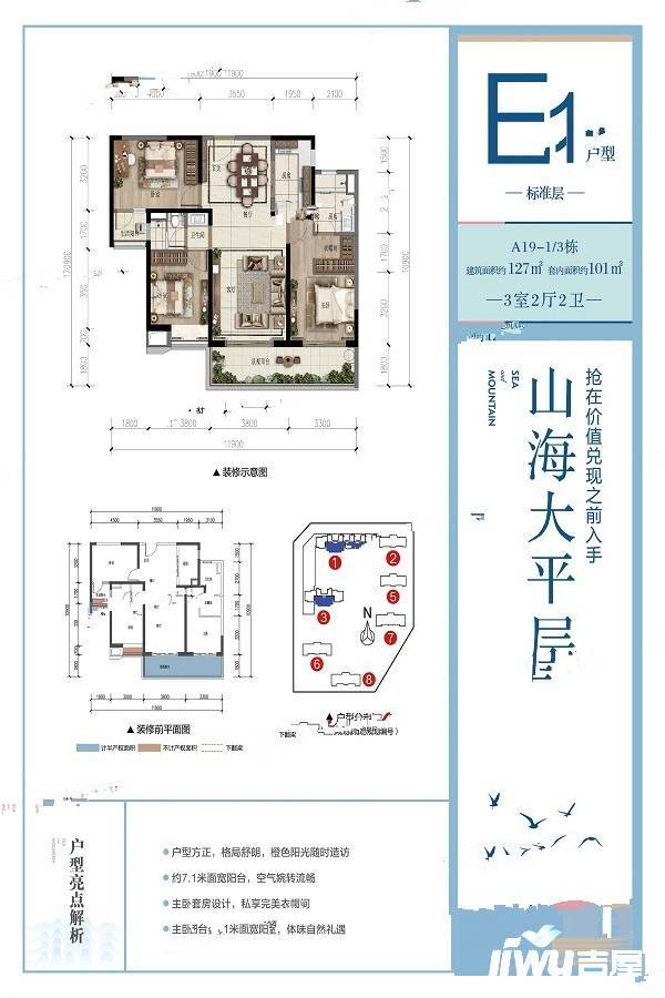 昆明融创文旅城山海大平层e1户型