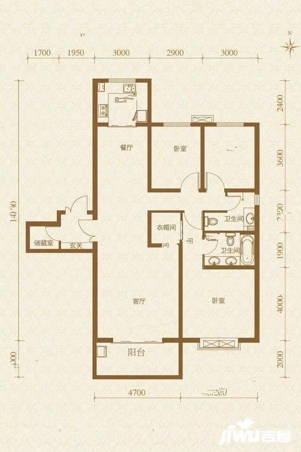 太原山煤上德院d2""户型户型图_首付金额_3室2厅2卫_.