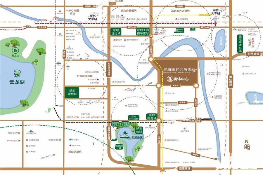 綠地淮海國博城位置交通圖