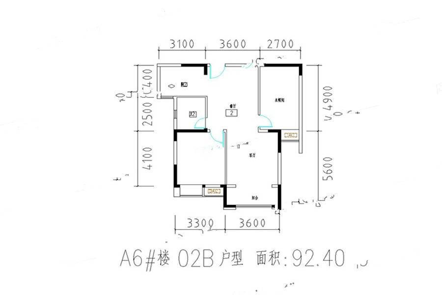 天润新苑小区92㎡户型