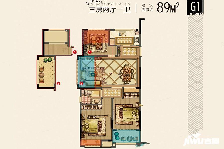 德信中梁君宸府g1户型