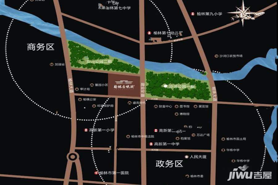 榆林壹号院位置交通图