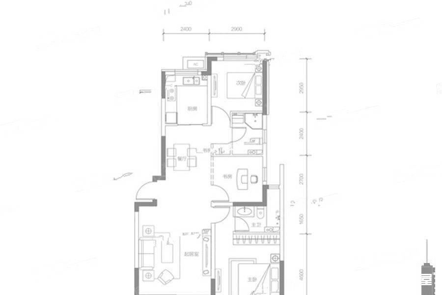 秦皇岛秦皇岛万达广场云端公寓d1户型户型图_首付金额