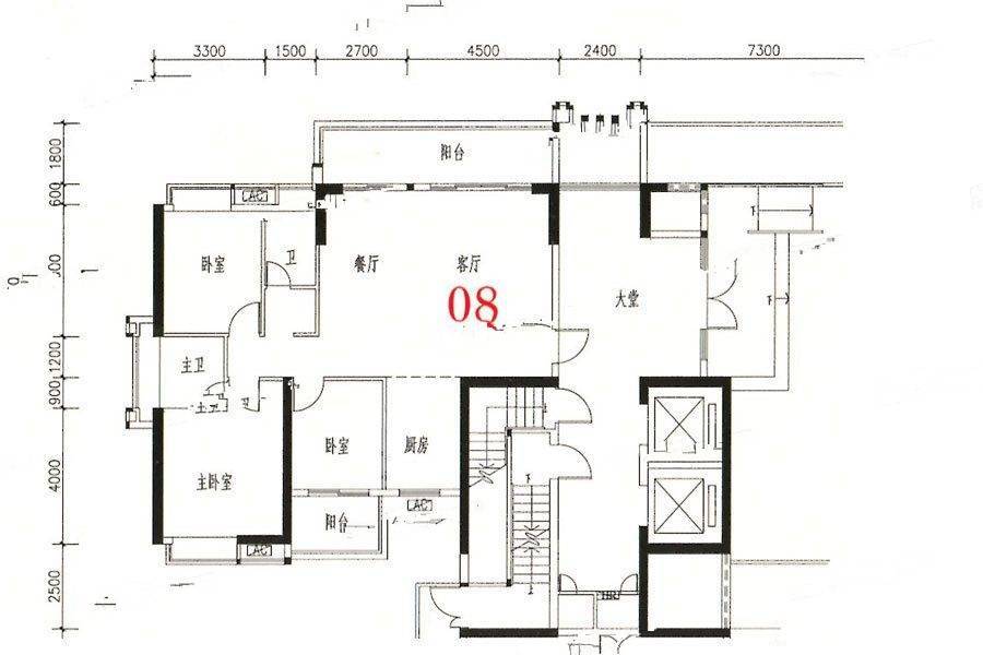 金煌时代雅园7栋1层08户型