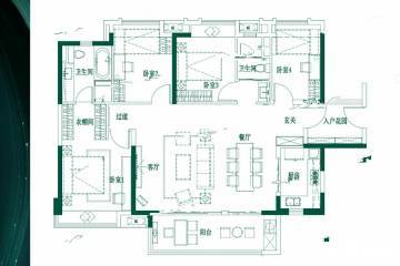 佛山万科金域蓝湾二期户型图-房型图-平面图-吉屋网