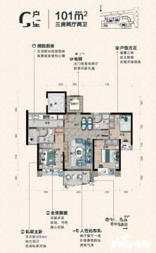 惠州碧桂园天誉户型图-房型图-平面图-吉屋网