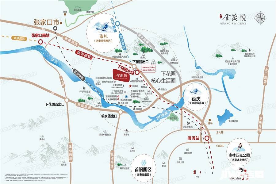 京北金茂悦位置交通图