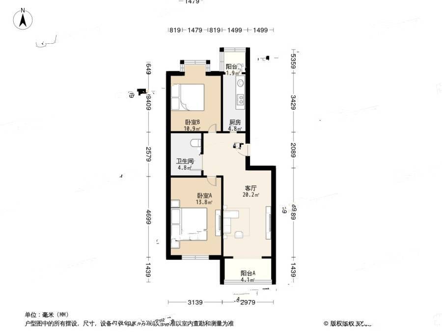 天津瑞康家园瑞康家园2居室户型图户型图_首付金额_21