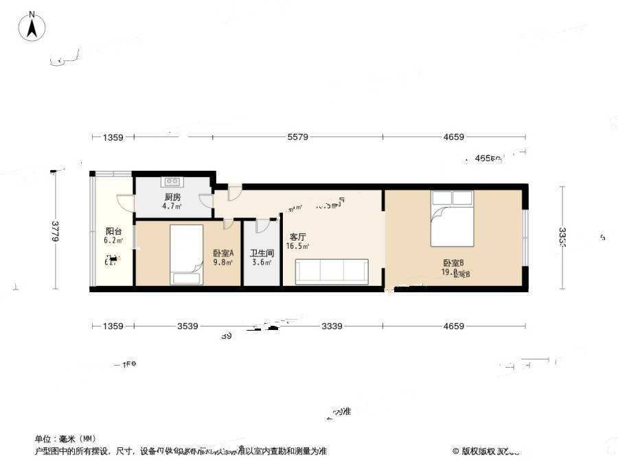 红桥区静安里红桥区静安里2居室户型图