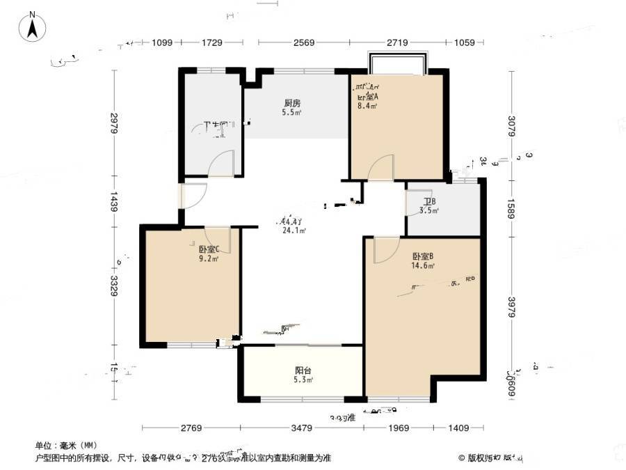 碧水云台碧水云台3居室户型图