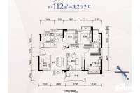 卓越弥敦道4室2厅2卫112㎡户型图