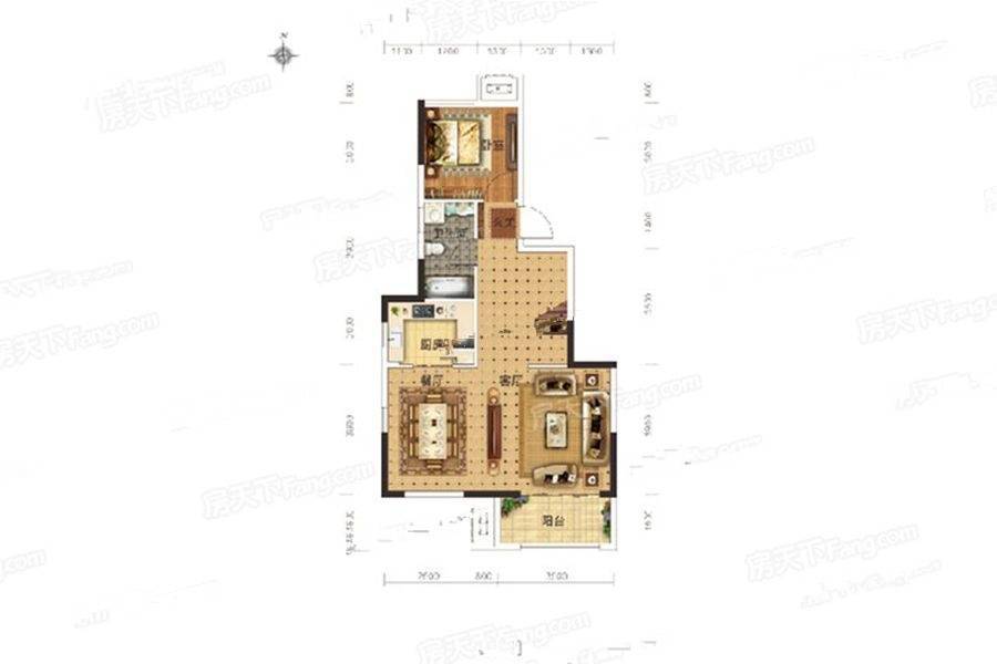 郑北孔雀城3室2厅3卫151.9㎡户型图