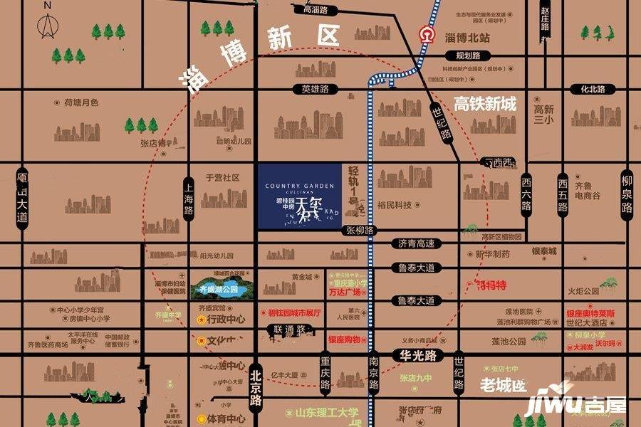 碧桂园中房天玺位置交通图9