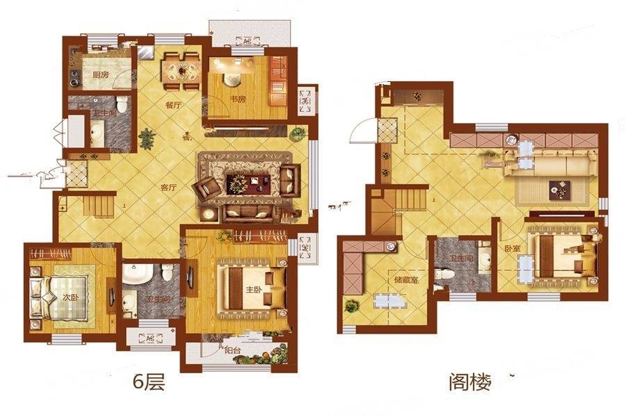 东郡蓝山5室3厅3卫176.9㎡户型图