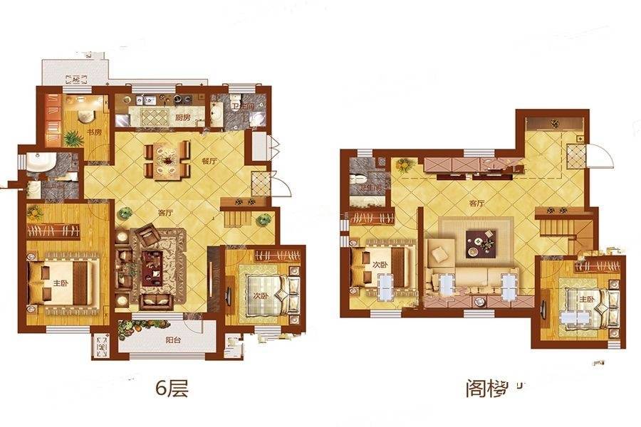 东郡蓝山5室3厅3卫192.8㎡户型图