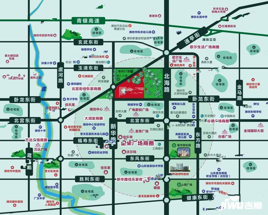 鲁鸿公园世纪位置交通图图片