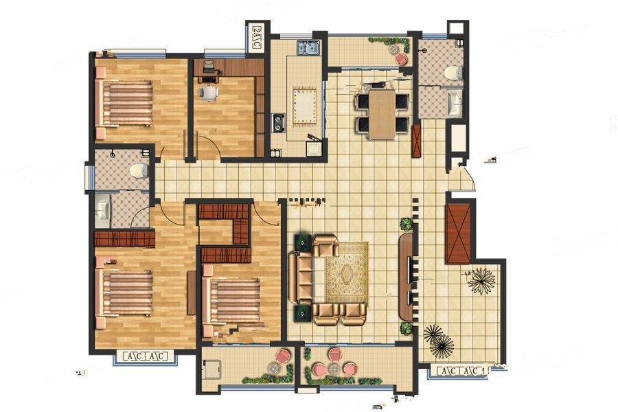 北斗山河城5室2厅2卫187㎡户型图