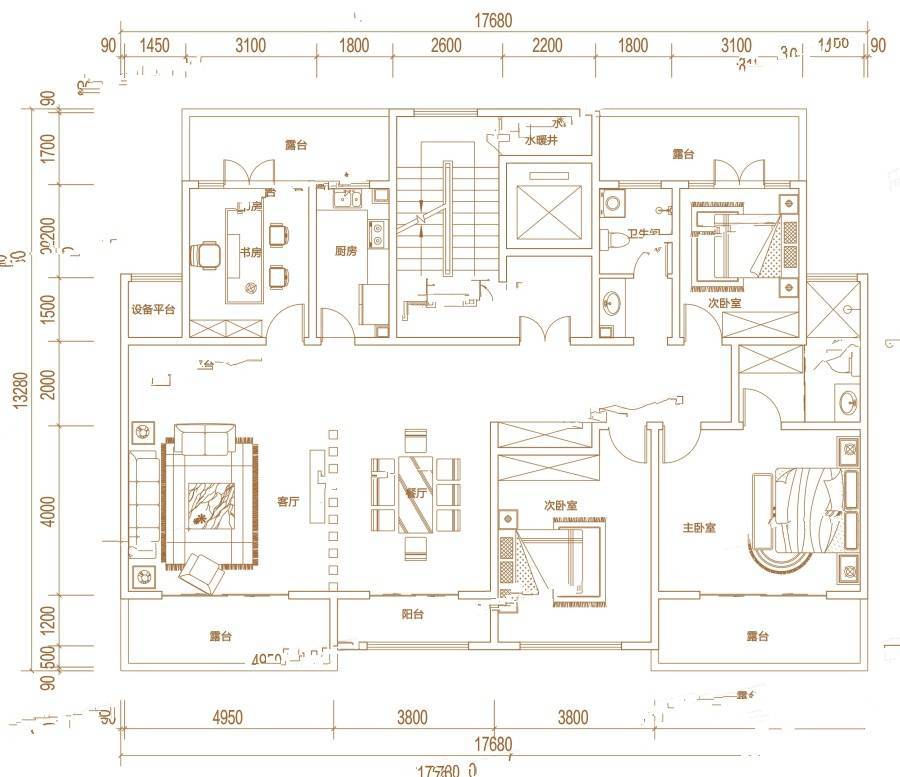 杨家埠文化创意梦想小镇4室2厅2卫188.7㎡户型图