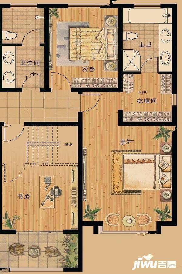 华建1街区写字楼5室2厅3卫220㎡户型图