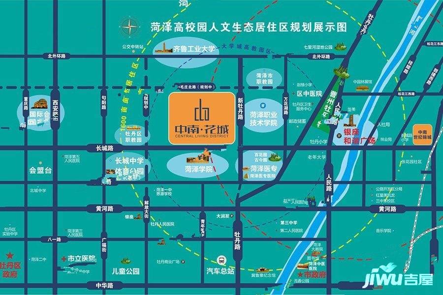 中南花城位置交通图