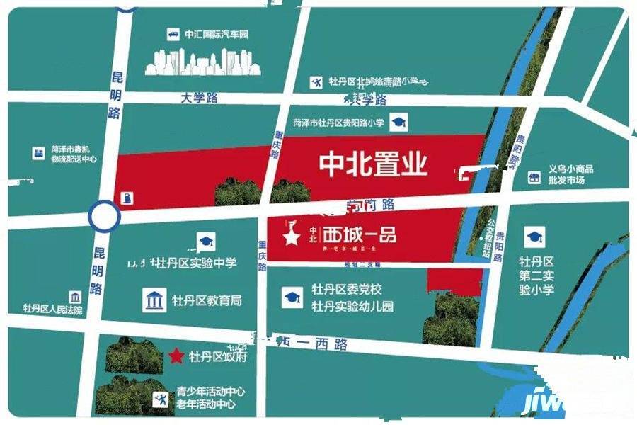中北西城一品二期观棠里位置交通图