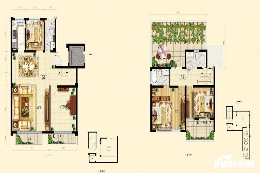 万城花开4室2厅3卫220㎡户型图