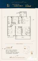天华金都3室2厅2卫116㎡户型图