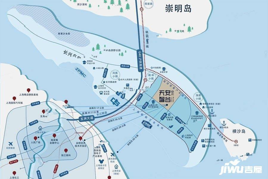天安智谷上海长兴科创中心位置交通图