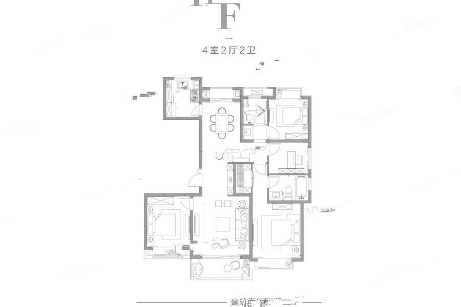 大华碧云天4室2厅2卫144㎡户型图