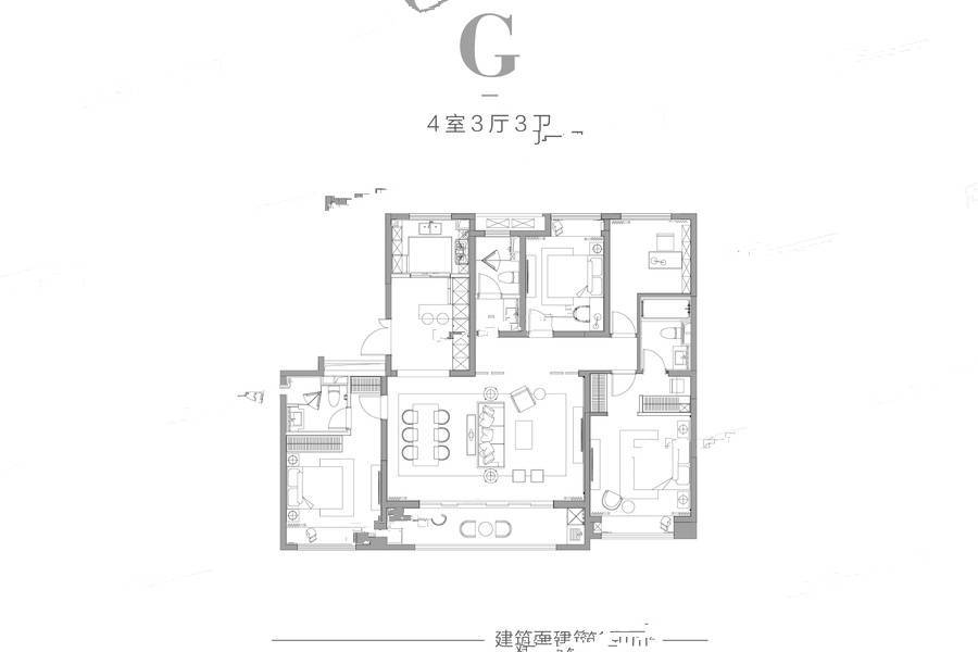 大华碧云天4室3厅3卫167㎡户型图