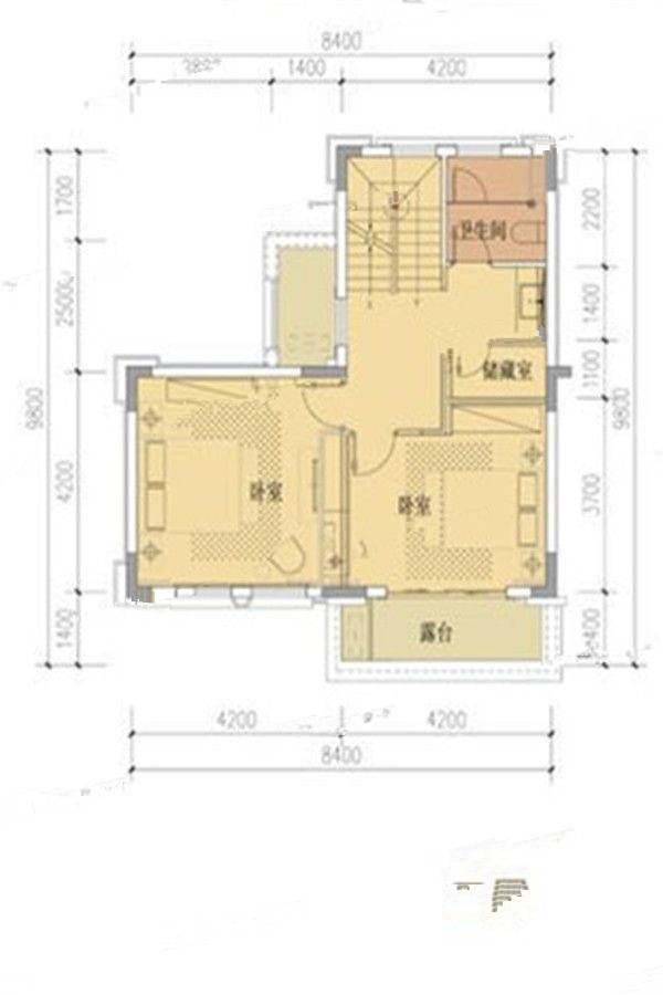 绿地长岛2室2厅2卫126㎡户型图