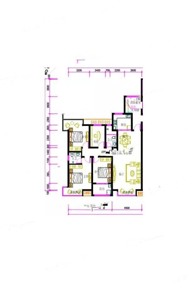 鼎鑫华府4室2厅2卫163㎡户型图