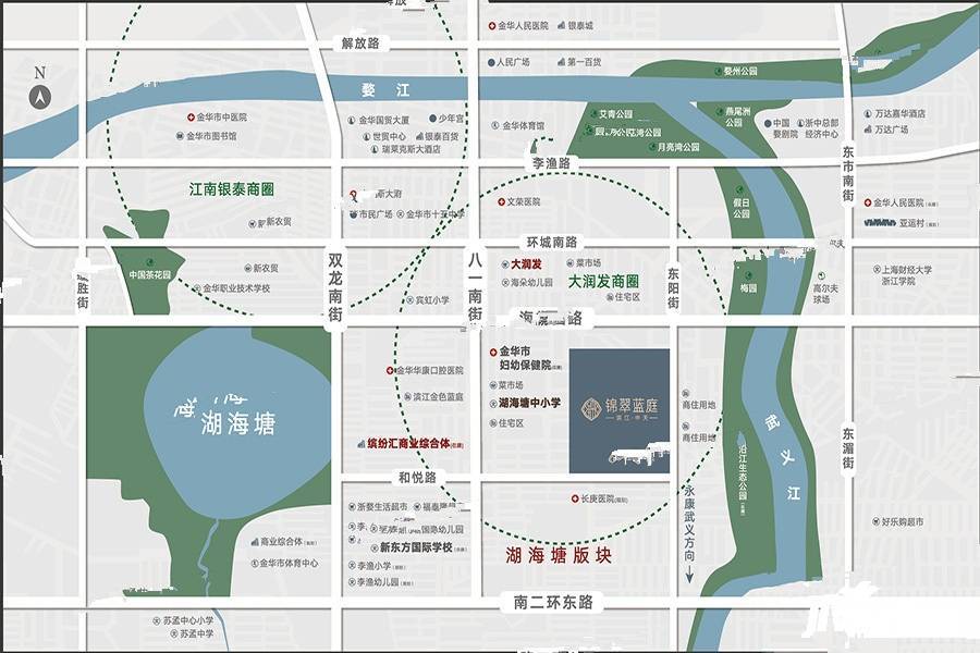 滨江中天锦翠蓝庭位置交通图